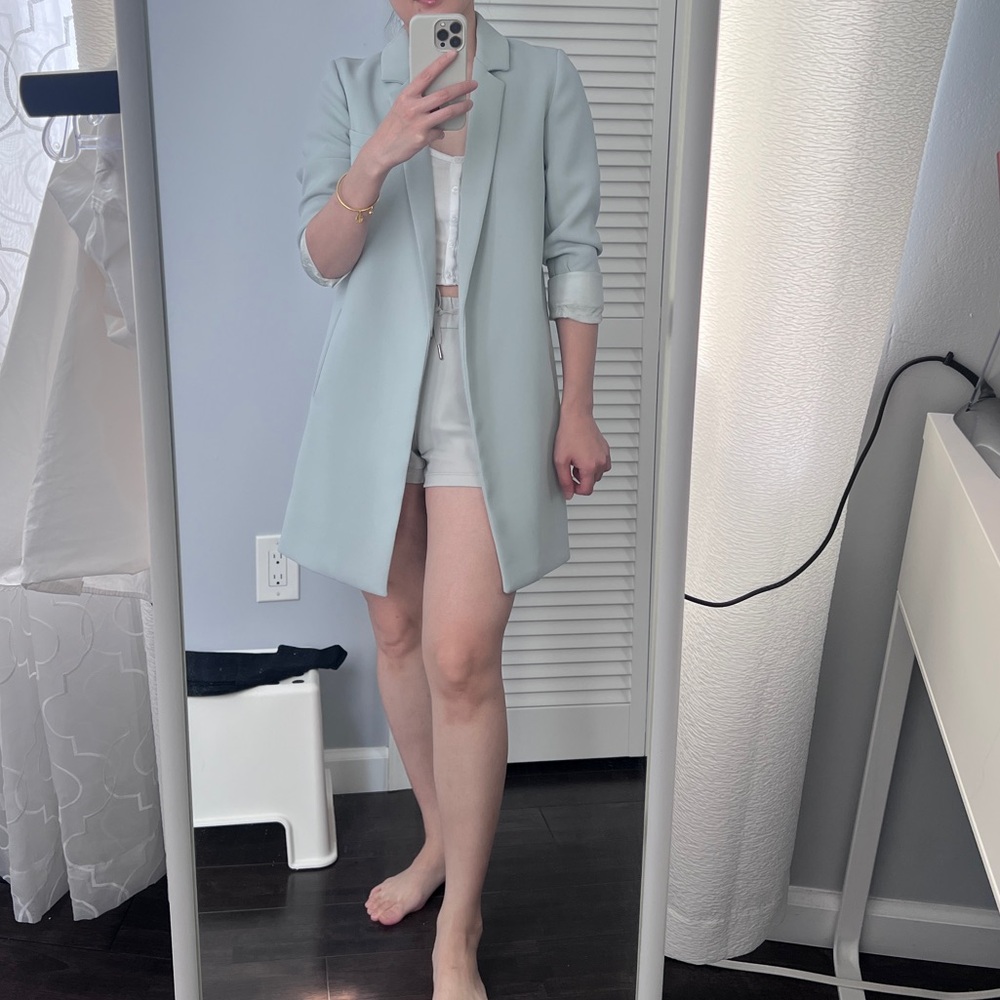 Topshop powder blue  Women's Long Blazer, US 2